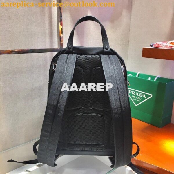 Replica Prada 2V066 Tessuto Zainetto Nylon And Leather Backpack in Black 5