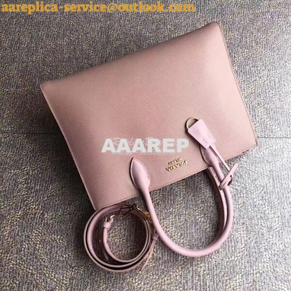 Replica Prada Bibliothèque Saffiano Leather Bag 1BA153 Pink 7