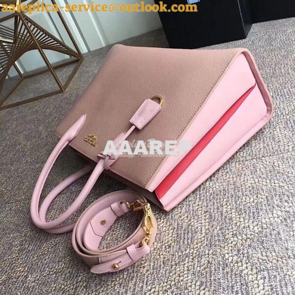 Replica Prada Bibliothèque Saffiano Leather Bag 1BA153 Pink 9
