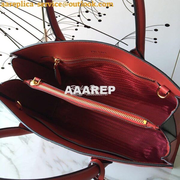 Replica Prada Bibliothèque Saffiano Leather Bag 1BA153 Red 9