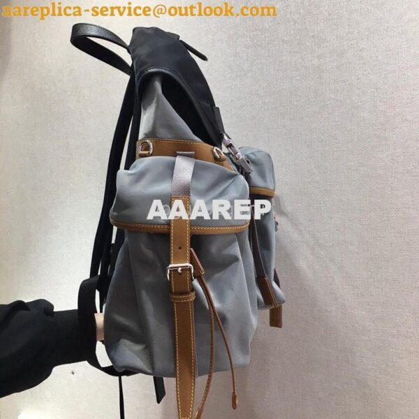 Replica Prada 2VZ074 Nylon Backpack Bag in Gray 5