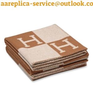 Replica Hermes Avalon Throw Blanket in Camel Wool and Cashmere