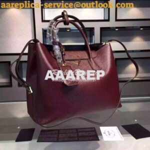 Replica Prada BN2756 BN2775 Saffiano Cuir Burgundy Leather Tote