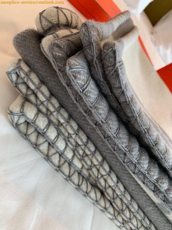 Replica Hermes Avalon Throw Blanket in Grey Wool and Cashmere 9