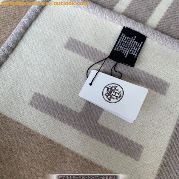 Replica Hermes Avalon Vibration Throw Blanket in Naturel Wool and Cashmere 3