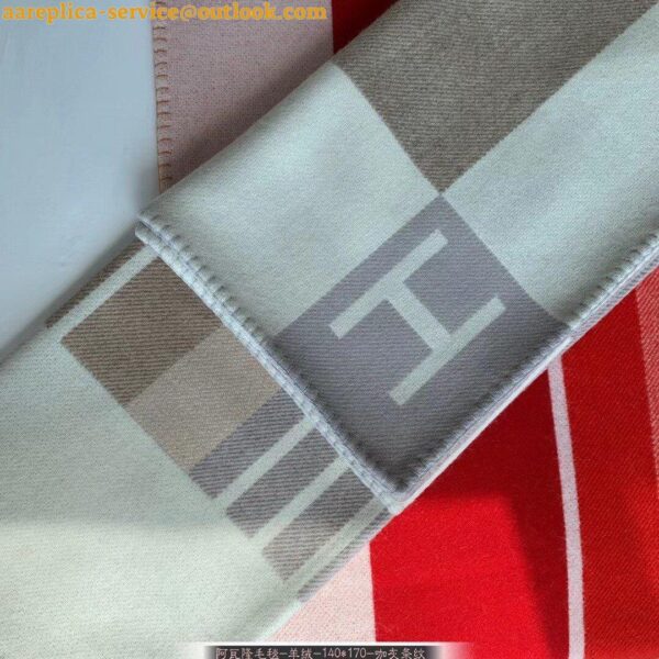 Replica Hermes Avalon Vibration Throw Blanket in Naturel Wool and Cashmere 6