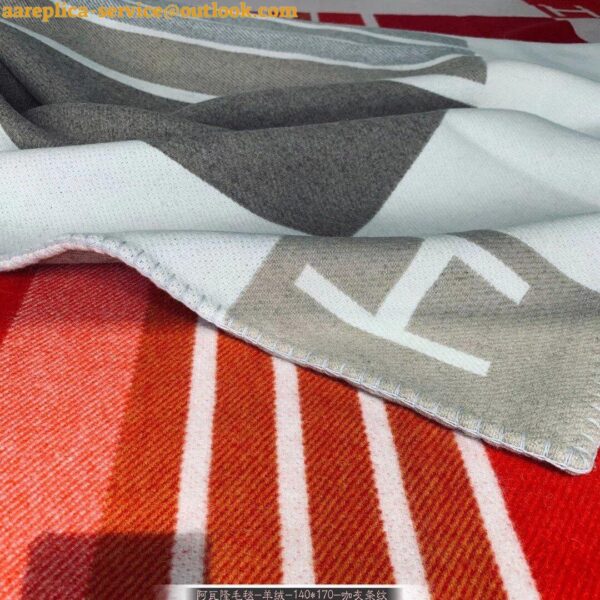 Replica Hermes Avalon Vibration Throw Blanket in Naturel Wool and Cashmere 8