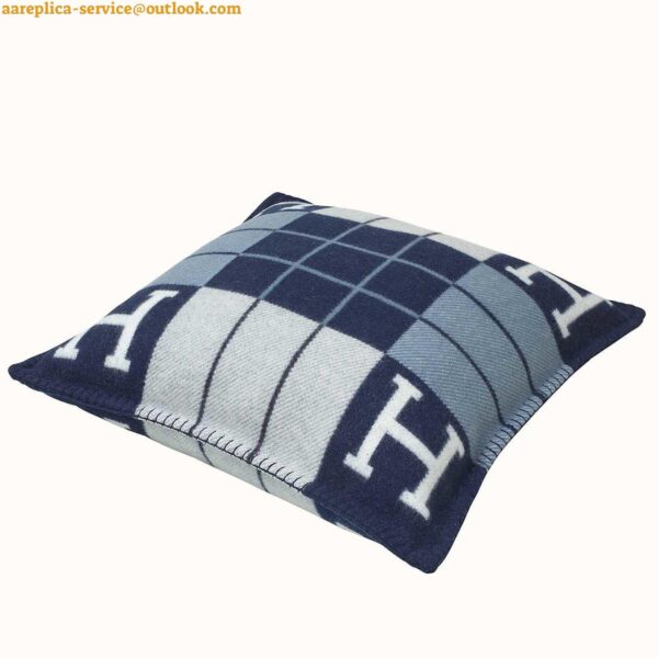 Replica Hermes Blue Small Avalon III Pillow Cover 3