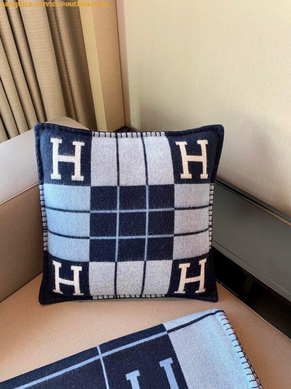 Replica Hermes Blue Small Avalon III Pillow Cover 5