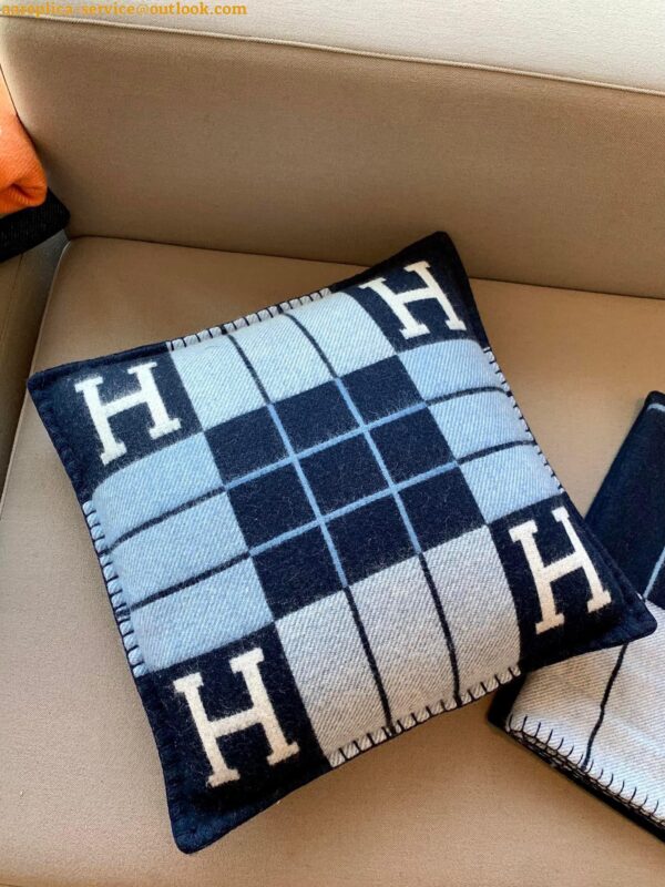 Replica Hermes Blue Small Avalon III Pillow Cover 8