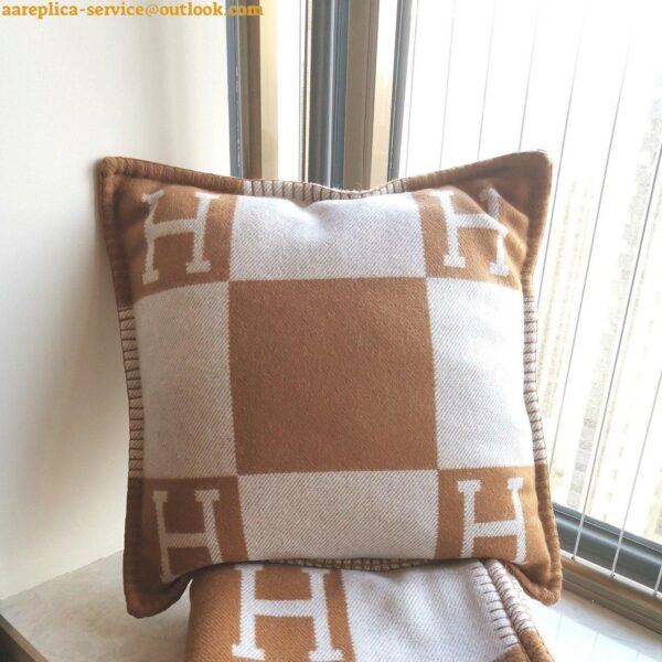 Replica Hermes Camel Small Avalon Pillow Cover 3