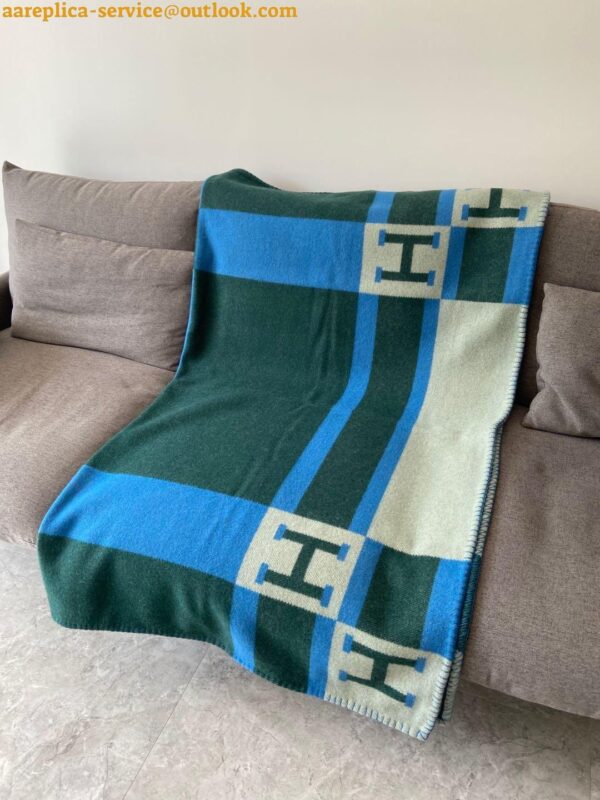 Replica Hermes Emeraude Avalon Bayadere Throw Blanket