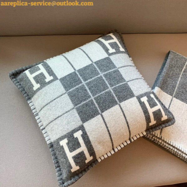 Replica Hermes Grey Small Avalon III Pillow Cover 5