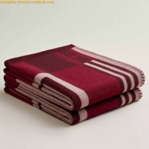 Replica Hermes Ithaque Blanket in Bordeaux Wool and Cashmere