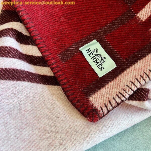 Replica Hermes Ithaque Blanket in Bordeaux Wool and Cashmere 9