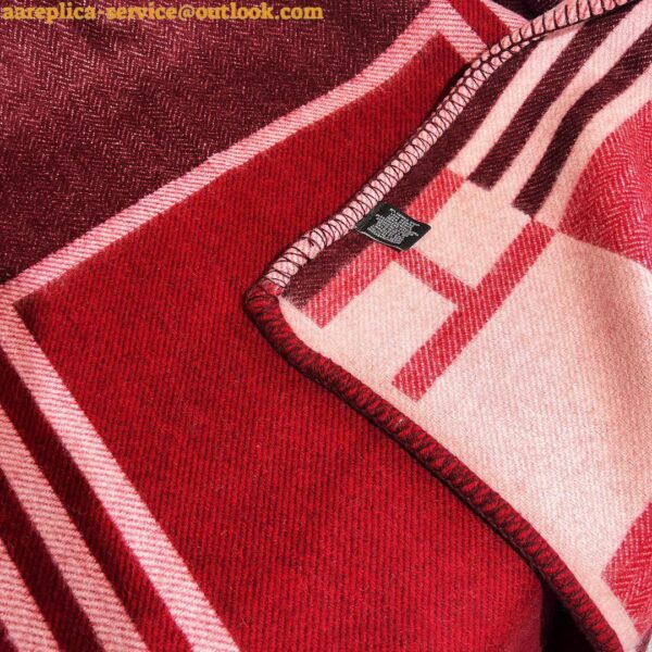 Replica Hermes Ithaque Blanket in Bordeaux Wool and Cashmere 11