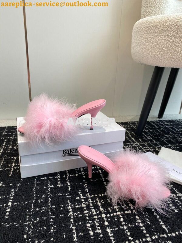 Replica Balenciaga Boudoir 70mm Sandal In Pink Feathers 787447 7