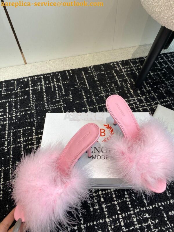 Replica Balenciaga Boudoir 70mm Sandal In Pink Feathers 787447 9