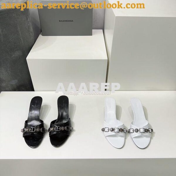 Replica Balenciaga Cagole 70mm Sandal In Arena Lambskin 694347 4