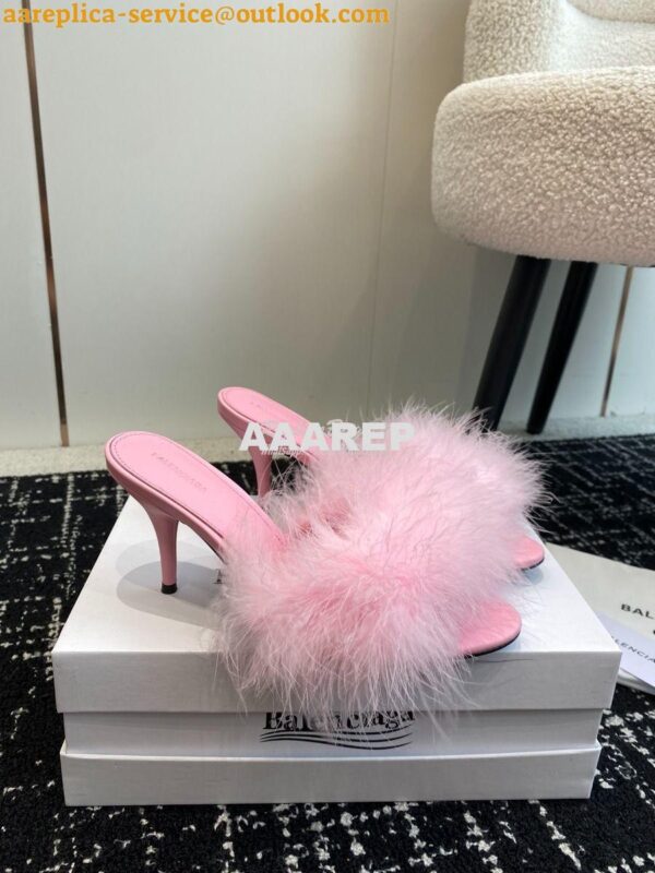 Replica Balenciaga Boudoir 70mm Sandal In Pink Feathers 787447 11