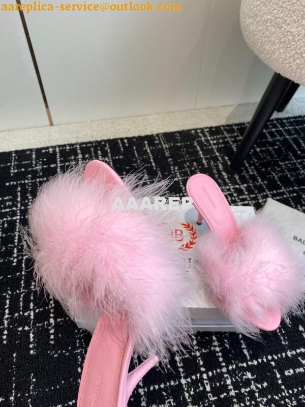 Replica Balenciaga Boudoir 70mm Sandal In Pink Feathers 787447 12