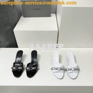 Replica Balenciaga Cagole 70mm Sandal In Arena Lambskin with Crystals