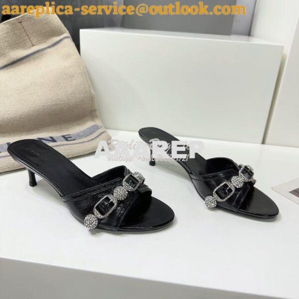 Replica Balenciaga Cagole 70mm Sandal In Arena Lambskin with Crystals 7