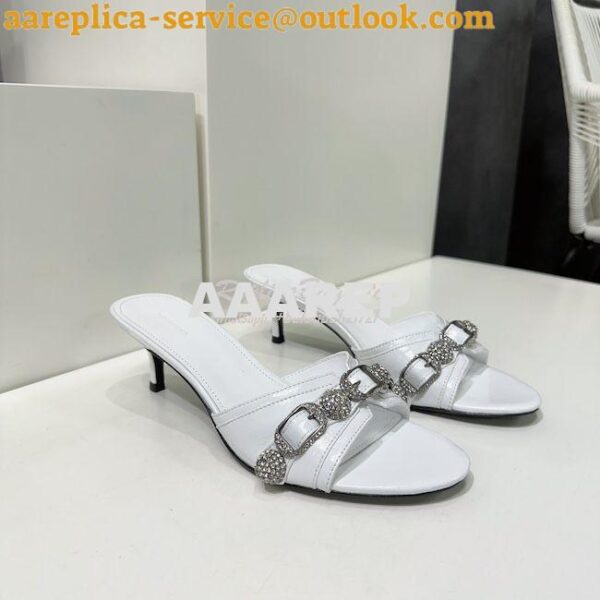 Replica Balenciaga Cagole 70mm Sandal In Arena Lambskin with Crystals 15