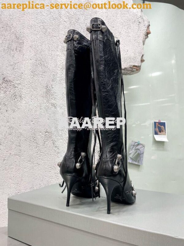 Replica Balenciaga Cagole 90mm Boot Arena lambskin 694395 Black 7