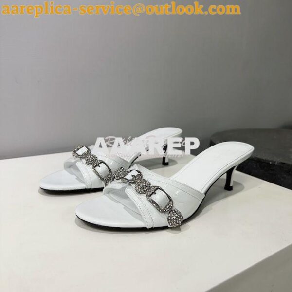 Replica Balenciaga Cagole 70mm Sandal In Arena Lambskin with Crystals 16