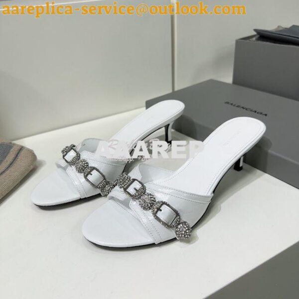 Replica Balenciaga Cagole 70mm Sandal In Arena Lambskin with Crystals 18