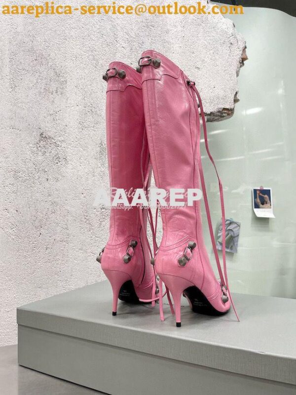 Replica Balenciaga Cagole 90mm Boot Arena lambskin 694395 Pink 6