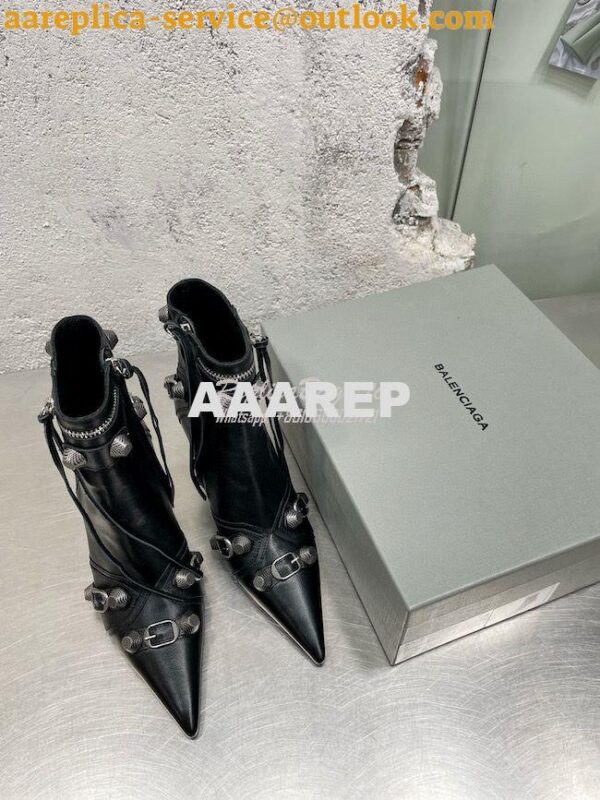 Replica Balenciaga Cagole 90mm Bootie Arena Lambskin 694379 Black 7