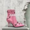 Replica Balenciaga Cagole 90mm Bootie Arena Lambskin 694379 Neon Yello