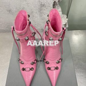 Replica Balenciaga Cagole 90mm Bootie Arena Lambskin 694379 Pink 2