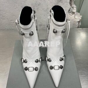 Replica Balenciaga Cagole 90mm Bootie Arena Lambskin 694379 White 2