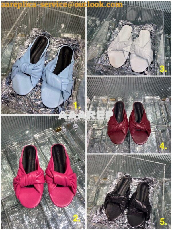 Replica Balenciaga Drappy Padded Leather Mules 638250