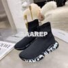 Replica Balenciaga Men Female Speed Graffiti Sneaker 645334 White Blac 2