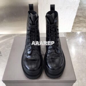 Replica Balenciaga Strike 20mm Lace-Up Boot 600970 Black Crocodile Emb