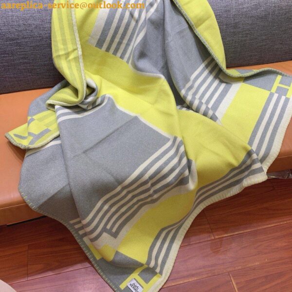 Replica Hermes Ithaque Blanket in Tilleul Wool and Cashmere 12