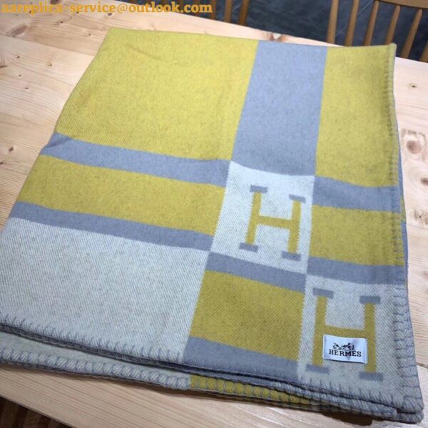 Replica Hermes Jaune Avalon Bayadere Throw Blanket 7