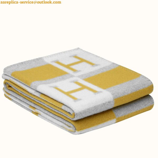 Replica Hermes Jaune Avalon Bayadere Throw Blanket 11