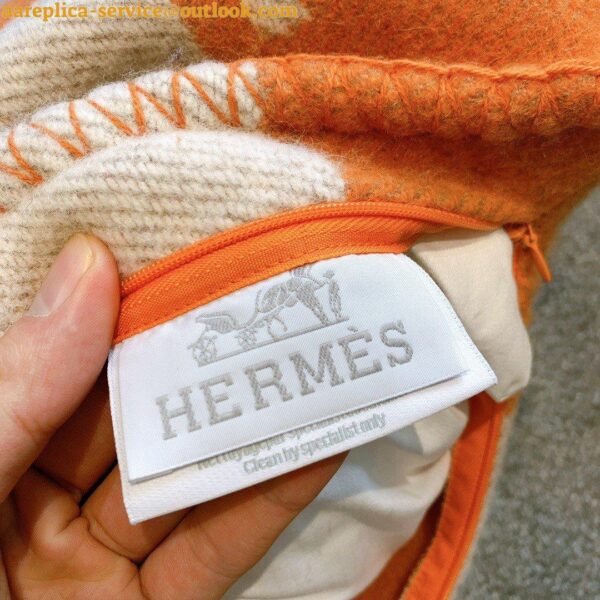 Replica Hermes Orange Small Avalon Pillow Cover 6