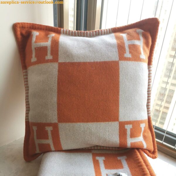 Replica Hermes Orange Small Avalon Pillow Cover 8