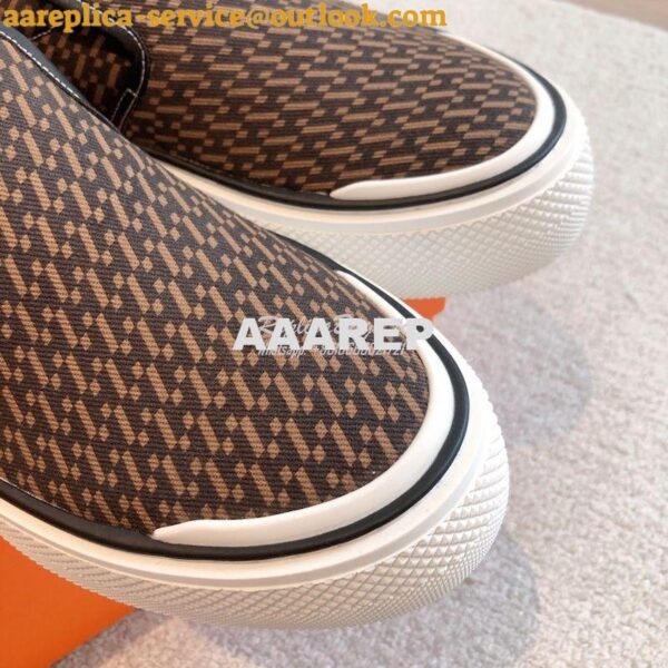 Replica Hermes Men Gliss Sneaker "H en Biais" denim And Calfskin H2317 22