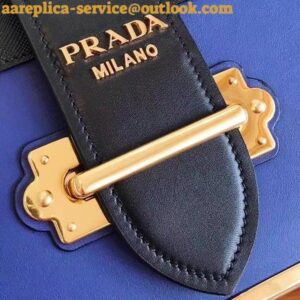 Replica Prada Cahier Shoulder Bag In Blue/Black Leather 2