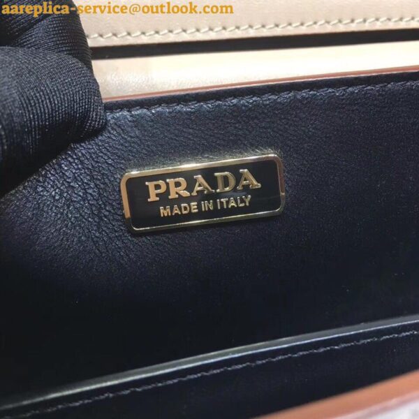 Replica Prada Cahier Shoulder Bag In White/Black Leather 4