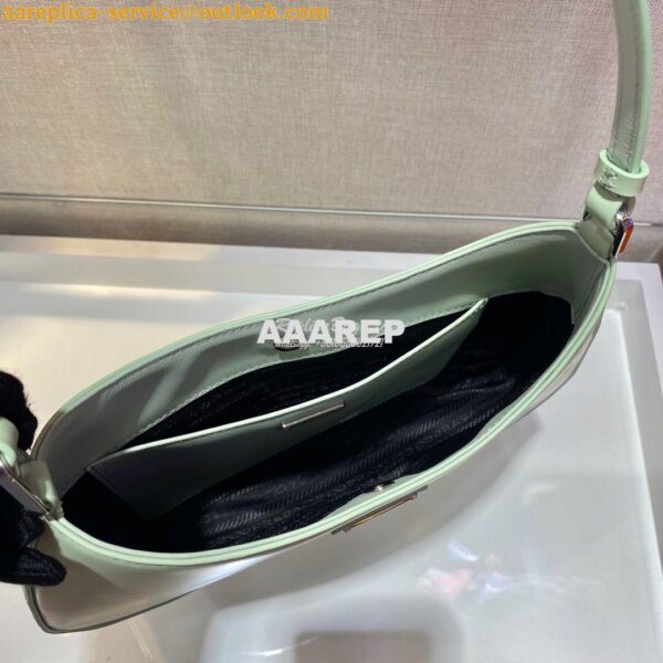 Replica Prada Cleo Brushed Leather Shoulder Bag 1BC499 Green 6