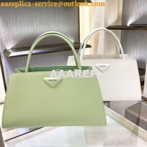 Replica Prada Brushed Leather Handbag 1BA327 Aqua