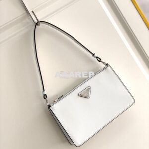 Replica Prada Brushed Leather Mini-bag 1BC155 White 2